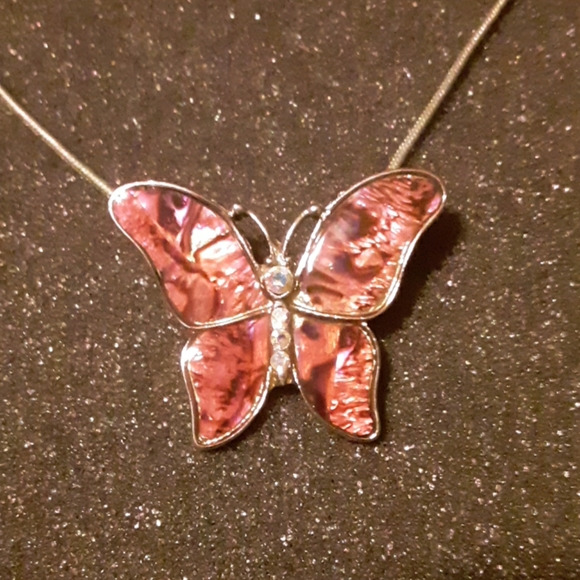 Cool Jewels Jewelry - Pink  Butterfly necklace